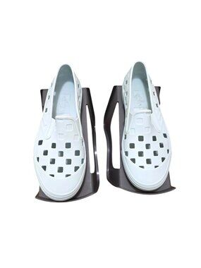 Vans Men's Light Blue Slip-On Checkerboard Perforated Rubber Shoes Size 6